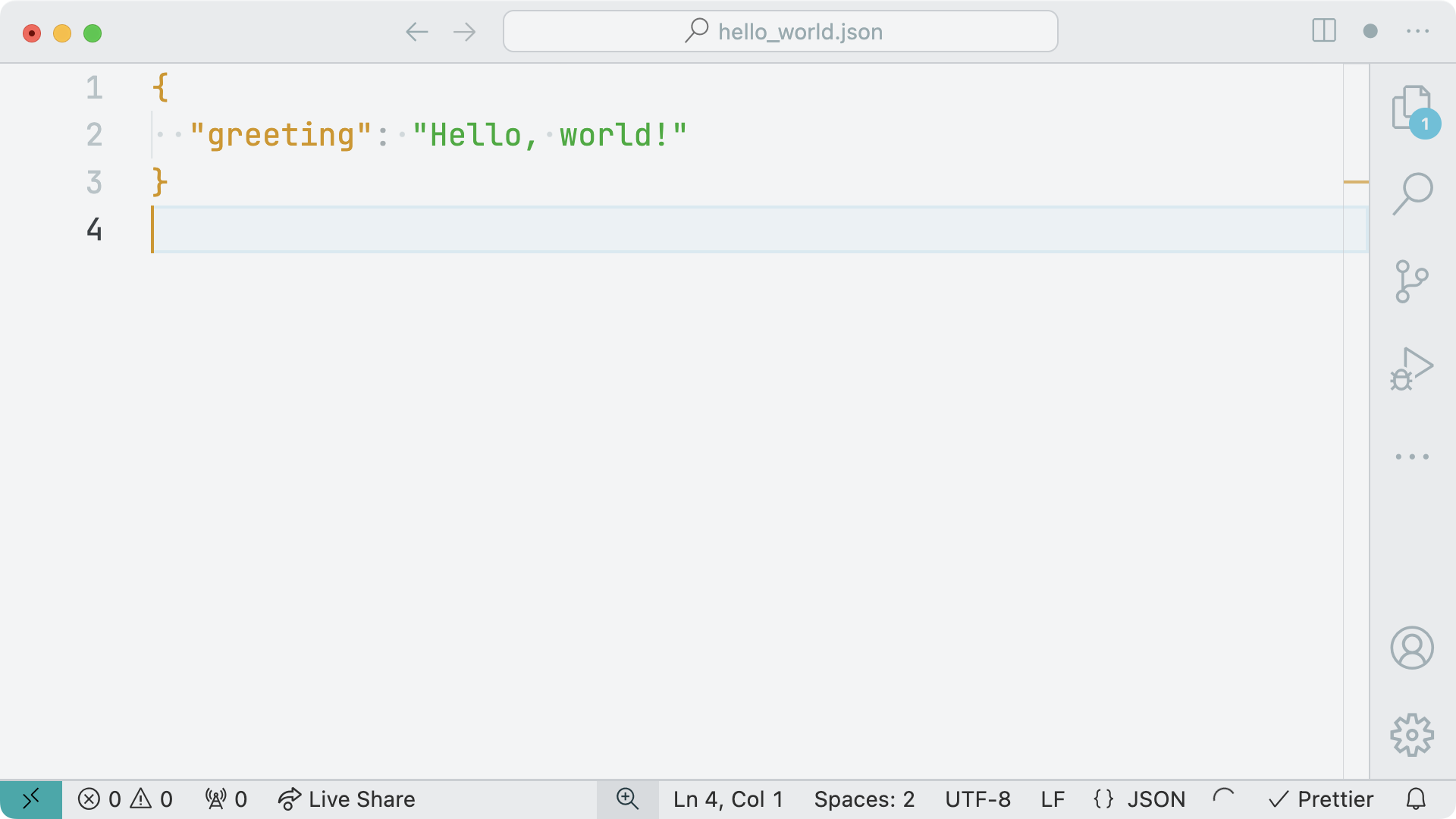 Editor screenshot with code highlighting for a JSON file