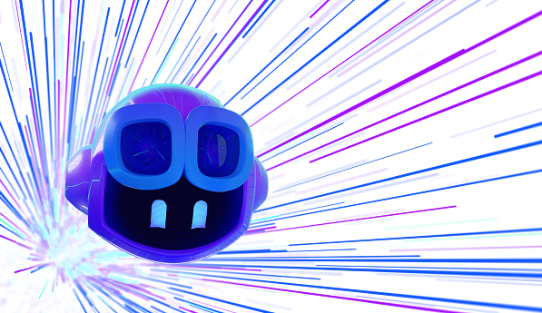 The Copilot Icon in front of an explosion of color.