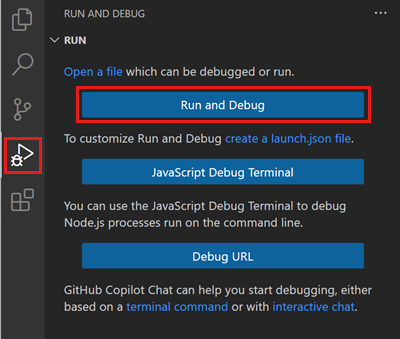 Simplified initial Run and Debug view