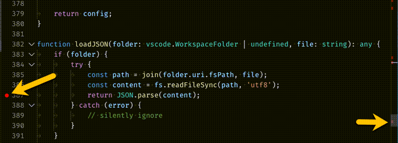 breakpoints in overview ruler