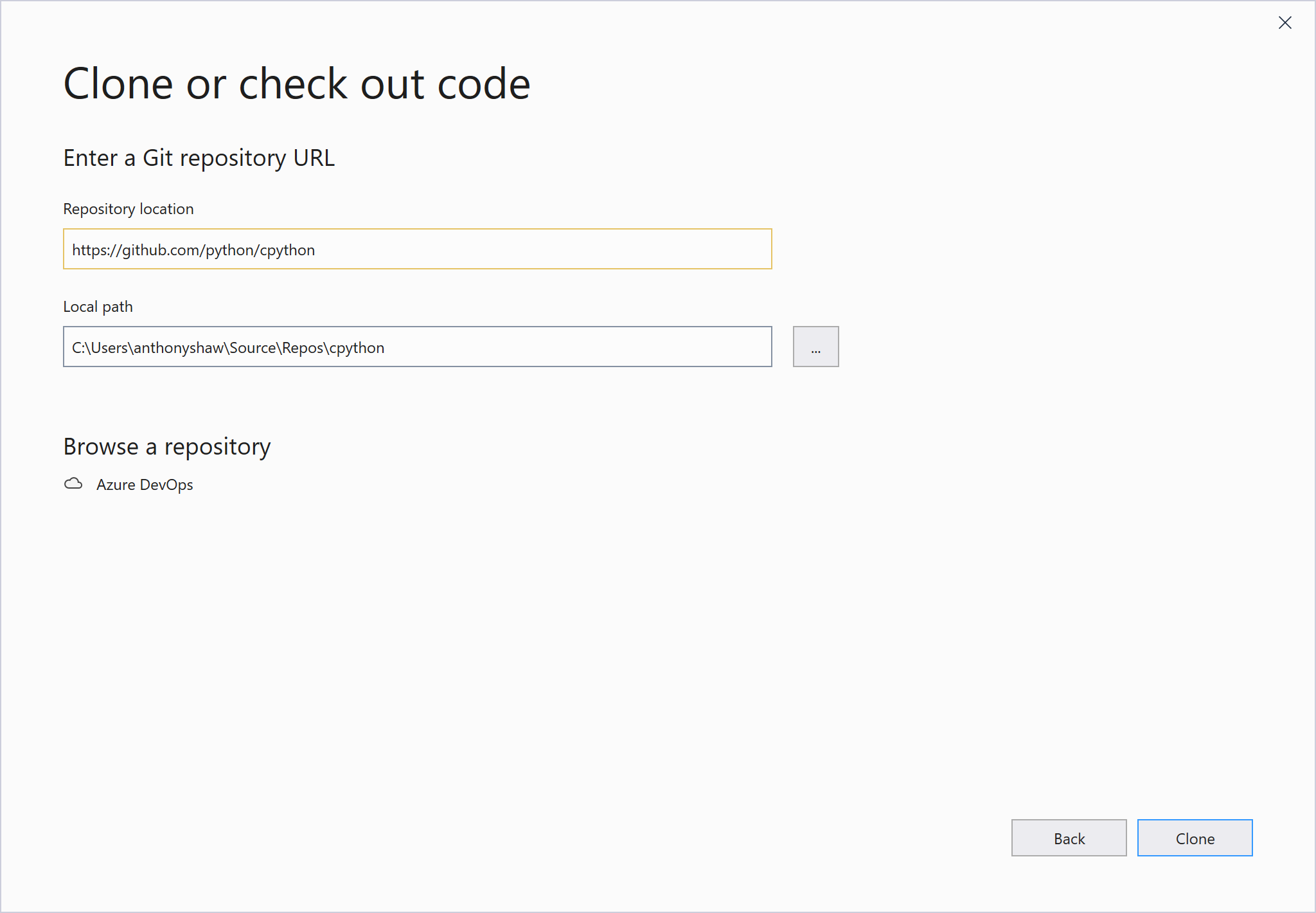 Cloning projects in Visual Studio